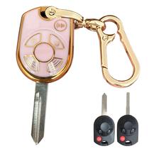 Capa para controle remoto sem chave QIXIUBIA Ford, 3 botões, capa rosa Capa para controle remoto sem chave QIXIUBIA Ford, 3 botões, capa rosa