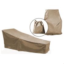 Capa Para Espreguiçadeira Proteção Impermeável Cor Bege + Bolsa Capa Para Espreguiçadeira Proteção Impermeável Cor Bege + Bolsa