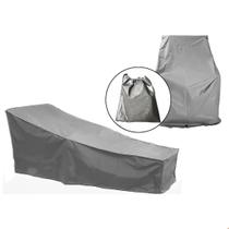 Capa Para Espreguiçadeira Proteção Impermeável Cor Cinza + Bolsa Capa Para Espreguiçadeira Proteção Impermeável Cor Cinza + Bolsa