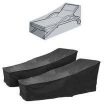 Capa Para Espreguiçadeira Proteção Impermeável Cor Preto 2 Unidades Capa Para Espreguiçadeira Proteção Impermeável Cor Preto 2 Unidades