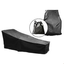 Capa Para Espreguiçadeira Proteção Impermeável Cor Preto + Bolsa Capa Para Espreguiçadeira Proteção Impermeável Cor Preto + Bolsa