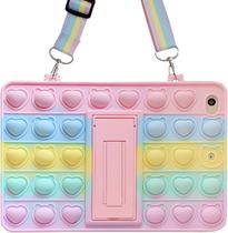 Capa para Galaxy Tab A 10.1 2019 Capa Push Bubble Anxiety Relief Heart Rainbow