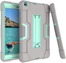 Capa para Galaxy Tab A 8.0 2019, resistente, robusta, híbrida, à prova de choque, capa de proteção contra quedas com suporte para Samsung Galaxy Tab A 8.0 2019 modelo SM-T290/SM- T295 (8-cinza+aqua)