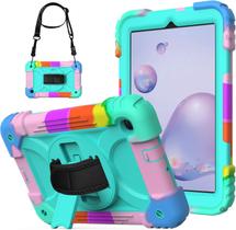 Capa para Galaxy Tab A 8.4 SM-T307/SM-T307U Capa AVAKOT Samsung Tab A 8.4 com alça de ombro Capa protetora de borracha resistente resistente com alça de mão giratória 360 para Tab A 8,4 polegadas Turquesa