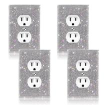 Capa para interruptor com brilho, prata, com strass