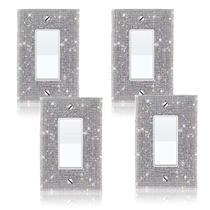 Capa para interruptor com strass e brilho cristal 4 peças Capa para interruptor com strass e brilho cristal 4 peças