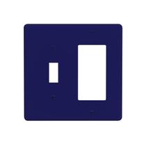 Capa para interruptor combinada de 2 módulos azul-marinho em policarbonato Capa para interruptor combinada de 2 módulos azul-marinho em policarbonato