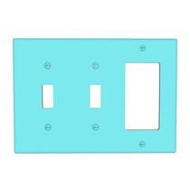 Capa para interruptor de 3 módulos, combinação tripla, turquesa, 17 x 11 cm Capa para interruptor de 3 módulos, combinação tripla, turquesa, 17 x 11 cm