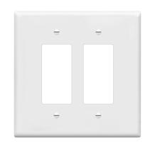 Capa para interruptor ENERLITES 2 módulos 14 x 14 cm em policarbonato branco