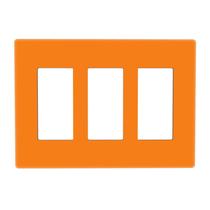 Capa para interruptor triplo laranja queimado em policarbonato