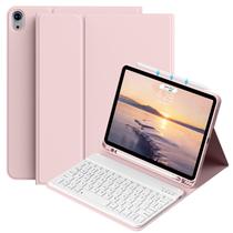 Capa para iPad Air de 7º/6º de 11 polegadas e 10,9 polegadas com teclado rosa