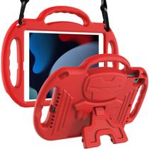 Capa para iPad LTROP Cute Kids para iPad de 9ª, 8ª e 7ª geração vermelha