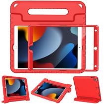 Capa para iPad LTROP Kids para iPad de 9ª, 8ª e 7ª geração, 10,2", vermelha