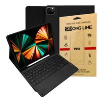 Capa para iPad Pro 12.9 2021 Case Teclado Touchpad Colorido + Pelicula de Vidro