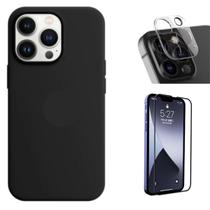Capa Para iPhone 13 Pro Preto + Película 3d + Película Câmera