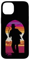 Capa para iPhone 14 Plus Indiana Jones Perfil Retro de Fechadura Capa para iPhone 14 Plus Indiana Jones Perfil Retro de Fechadura