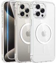 Capa para iPhone 15 Pro FNTCASE Transparente Magnética TPU