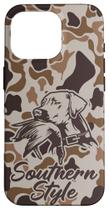 Capa para iPhone 16 Pro - Desenho Duck Hunters With Dog Old School Camo