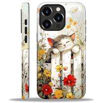 Capa para iPhone 16 Pro MQJCYB híbrida à prova de choque com design de gato Capa para iPhone 16 Pro MQJCYB híbrida à prova de choque com design de gato