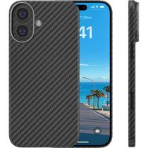 Capa para iPhone 17 em Fibra de Aramida memumi 0,5mm Slim Cinza Preto