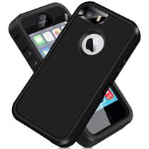 Capa para iPhone SE 2016 4" ACAGET Camada Dupla Preta Capa para iPhone SE 2016 4" ACAGET Camada Dupla Preta