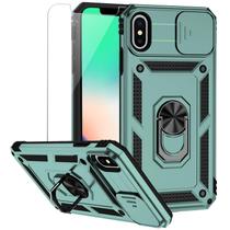 Capa para iPhone XS Max M MAIKEZI 6,5" de camada dupla verde militar