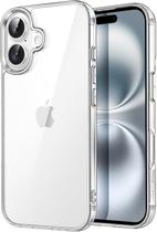 Capa para iPhonee 16 6,1 Polegadas, Case Protetora de Telefone à Prova de Choque, Anti-Amarelecimento, Capinha Parte Tra
