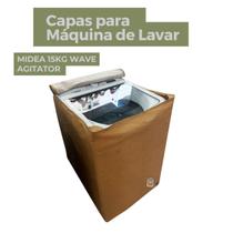 Capa para lavadora midea 15kg wave agitator impermeável flex