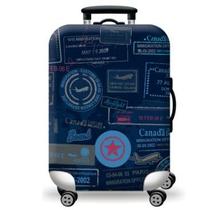 Capa para mala de viagem estampado azul marinho tamanho g Capa para mala de viagem estampado azul marinho tamanho g