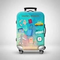 Capa para mala de viagem estampado viajante tamanho p Capa para mala de viagem estampado viajante tamanho p