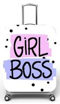 Capa para mala de viagem G, medidas max C48x A75 x P29cm Estampa Girlboss