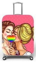 Capa para mala de viagem G, medidas max C48x A75 x P29cm Estampa LGBT Meninas Pirulito