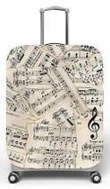 Capa para mala de viagem G, medidas max C48x A75 x P29cm Estampa Partitura Musical