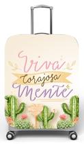 Capa para mala de viagem G, medidas max C48x A75 x P29cm Estampa Viva corajosamente