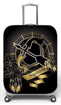 Capa para mala de viagem G, medidas max C48x A75 x P29cm Sagitario Preto e Dourado
