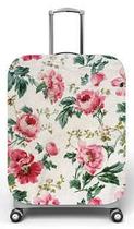 Capa para mala de viagem M, medidas max C40x A59 x P27cm Estampa Rosas Floral Antigo