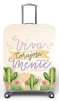 Capa para mala de viagem M, medidas max C40x A59 x P27cm Estampa Viva corajosamente Capa para mala de viagem M, medidas max C40x A59 x P27cm Estampa Viva corajosamente