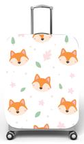 Capa para mala de viagem M, medidas max C40x A59 x P27cm Raposa fofa - Fundo branco Capa para mala de viagem M, medidas max C40x A59 x P27cm Raposa fofa - Fundo branco