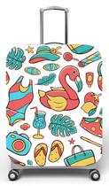 Capa para mala de viagem M, medidas max C40x A59 x P27cm Verão divertido Capa para mala de viagem M, medidas max C40x A59 x P27cm Verão divertido