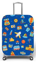 Capa para mala de viagem M, medidas max C40x A59 x P27cm Viagem azul praia