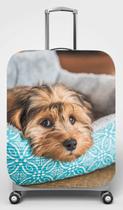 Capa para mala de viagem P Onboard, medidas max C35x A55 x P23cm Cachorrinho Deitado na caminha