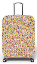 Capa para mala de viagem P Onboard, medidas max C35x A55 x P23cm Confeitos Bolo doce colorido Capa para mala de viagem P Onboard, medidas max C35x A55 x P23cm Confeitos Bolo doce colorido