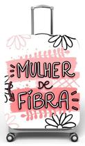 Capa para mala de viagem P Onboard, medidas max C35x A55 x P23cm Estampa Mulher de fibra Capa para mala de viagem P Onboard, medidas max C35x A55 x P23cm Estampa Mulher de fibra