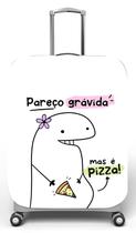 Capa para mala de viagem P Onboard, medidas max C35x A55 x P23cm Flork Pareço grávida mas é pizza