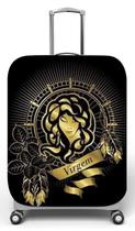 Capa para mala de viagem P Onboard, medidas max C35x A55 x P23cm Virgem Preto e Dourado Capa para mala de viagem P Onboard, medidas max C35x A55 x P23cm Virgem Preto e Dourado