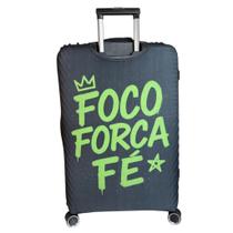 Capa para Mala de Viagem Proteção e Identificação com Estampa Cristã Gospel Cruz Jesus