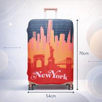 Capa para Mala de Viagem Protetora Anti-Risco New York Tamanho:Grande