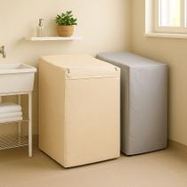 Capa para Máquina de Lavar Abertura Superior Tamanho G Com Zíper, Cor Bege, Proteção e Durabilidade Capa para Máquina de Lavar Abertura Superior Tamanho G Com Zíper, Cor Bege, Proteção e Durabilidade