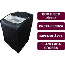 Capa para Maquina de Lavar Brastemp Electrolux Consul 6 a 17 kg Preta e Cinza