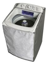 Capa Para Máquina de Lavar Electrolux 11kg Funcional com Zíper e Painel Transparente Cinza